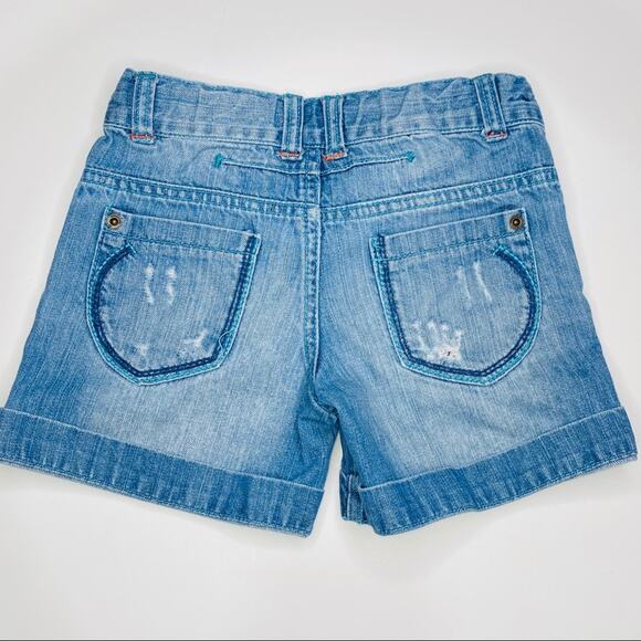 Marks & Spencer girl 6 denim shorts distressed - Picture 3 of 5